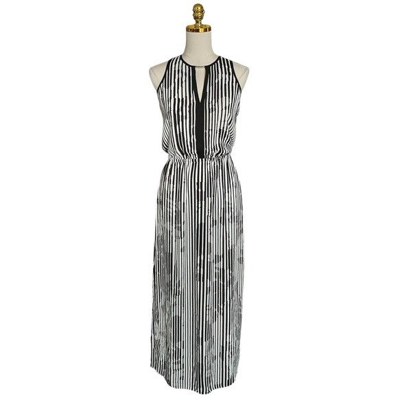White House Black Market Women’s Sleeveless Striped Split Flowy Maxi Dress Sz 2 - Picture 3 of 11